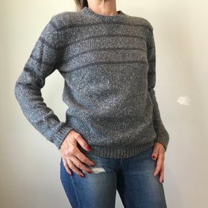 TSE Grey Stripe Cashmere Sweater